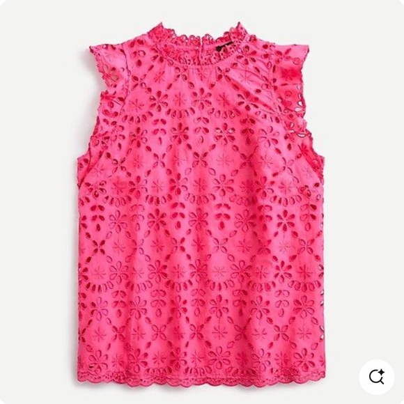 J. Crew Tops - J. Crew Pink Eyelet tank top